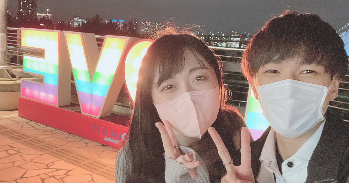交際記念日の2人の写真